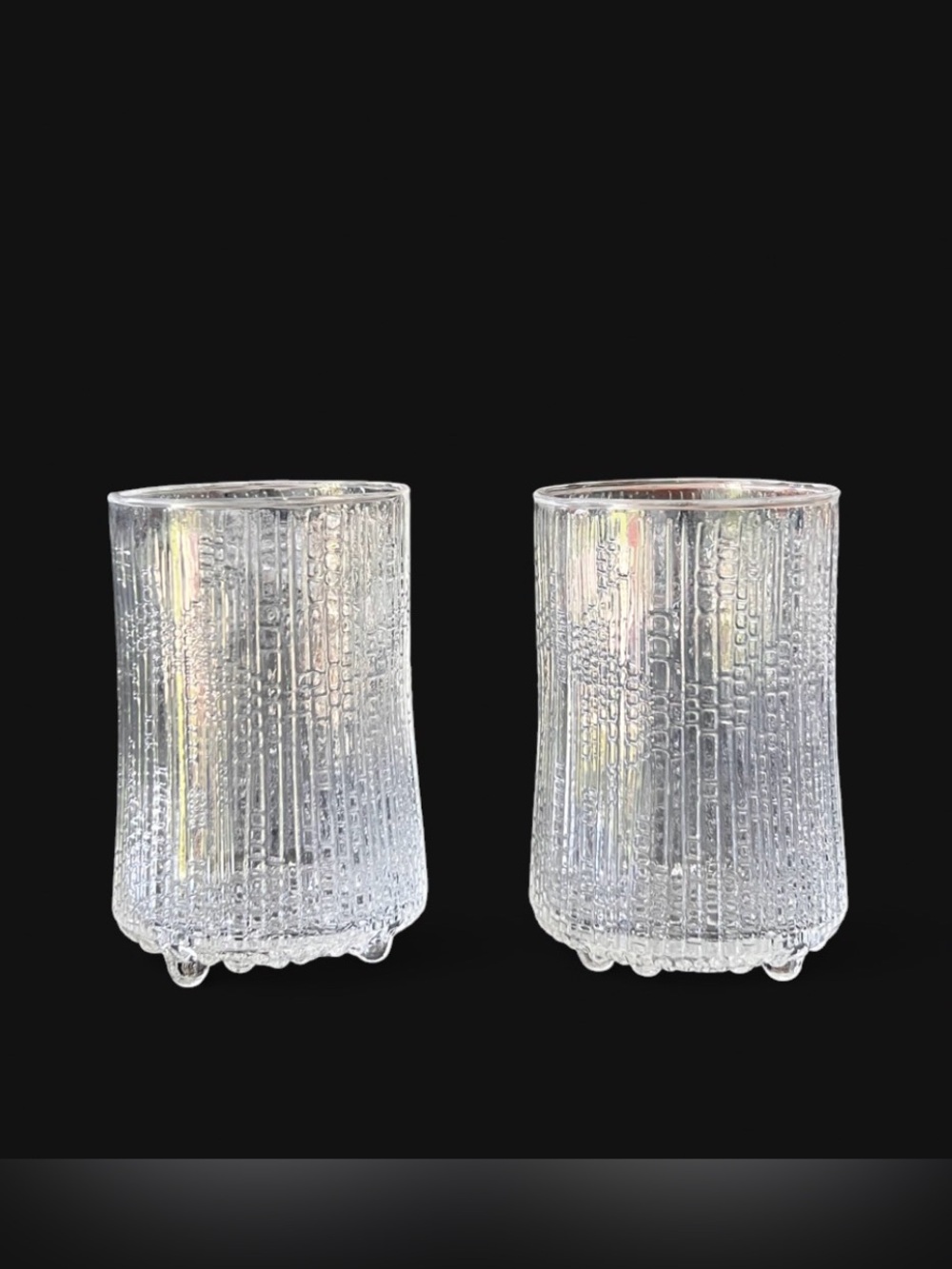 Vintage MCM Tapio Wirkkala for Iittala Ultima Thule 5” Highball Glasses Set of 2